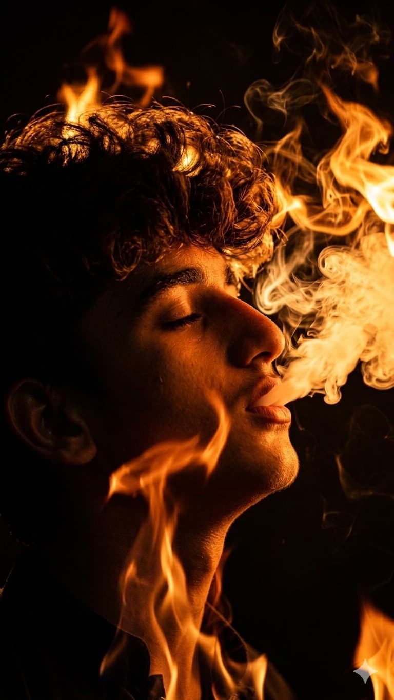 Creative warm-toned profile portrait